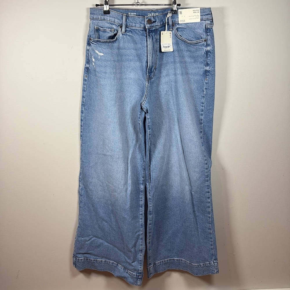 ANA Wide-Rise Wide Leg Size 16 Slightly ripped style Jeans.